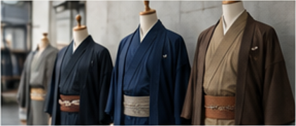 メンズ着物のトルソー展示